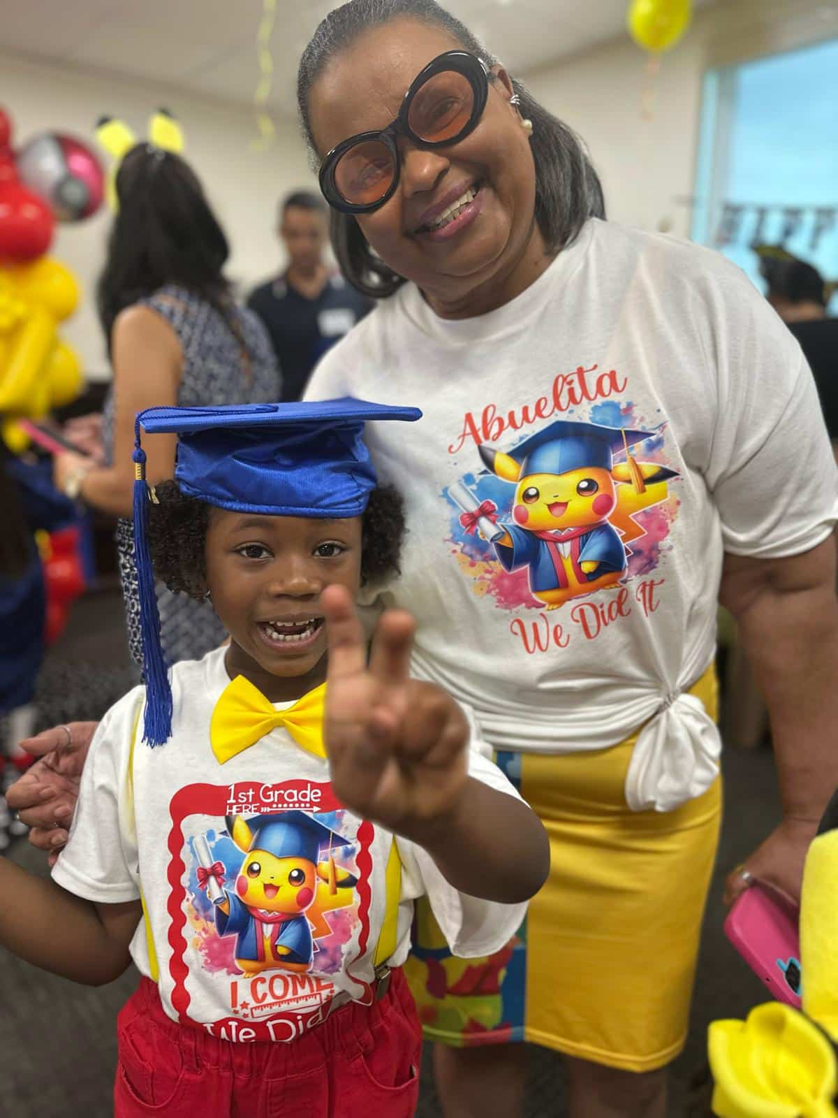 Foster Grandparent Program volunteer with one of her students during a school event.